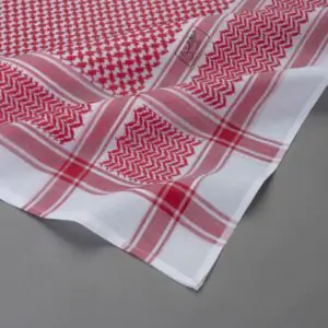 شماغ البسام ختم أسود، لون احمر