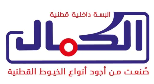 شعار الكمال بالأزرق والأحمر داخل إطار